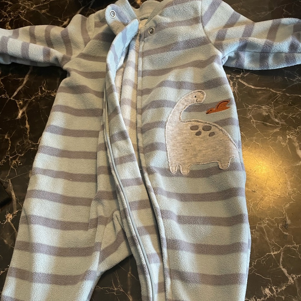 Stripped Carters fleece one piece